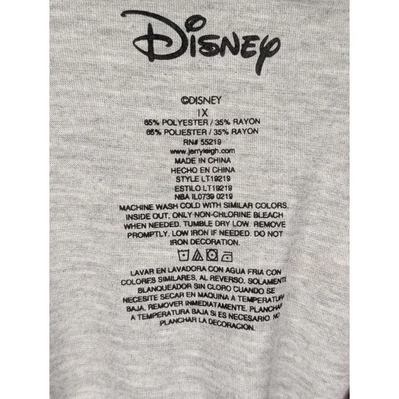 Disney Minnie Mouse Pocket Tee Women's 1X Gray Red White Polka Dot Sleeve NWT - Picture 5 of 5